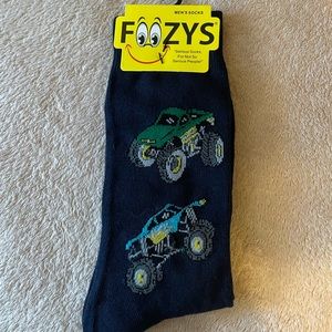 Foozy’s Men’s Collection.  Black Monster Trucks.